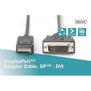 Kabel DisplayPort z zatrzaskiem 1080p 60Hz FHD Typ DP/DVI-D (24+1) M/M 3m