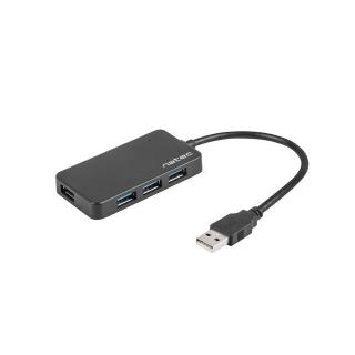 Koncentrator USB 4 porty Moth USB 3.0 czarny