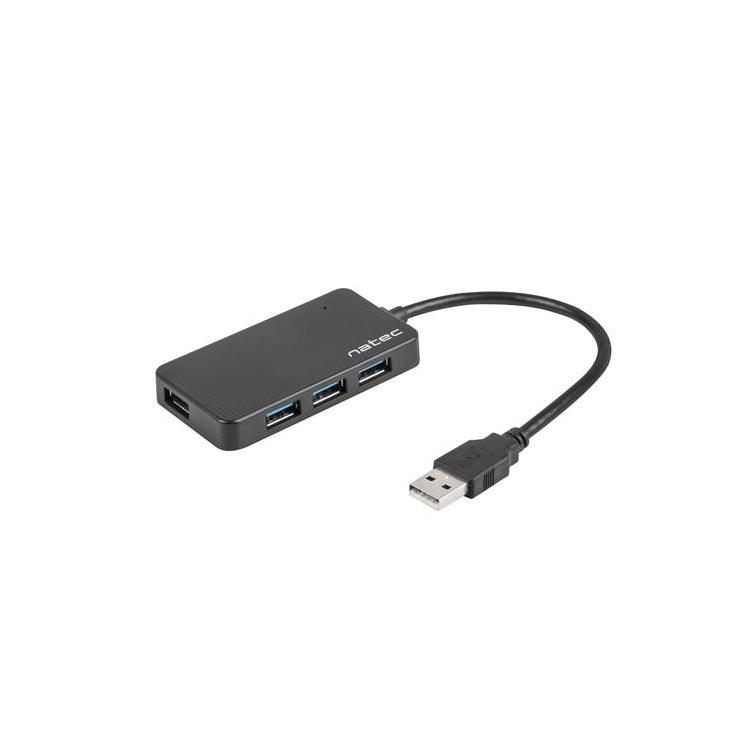 Koncentrator USB 4 porty Moth USB 3.0 czarny