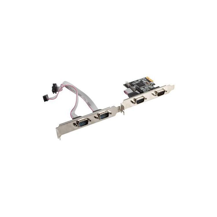 Karta PCI Express - COM 9Pin x4 + Śledzie Low Profile