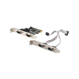 Karta PCI Express - COM 9Pin x4 + Śledzie Low Profile