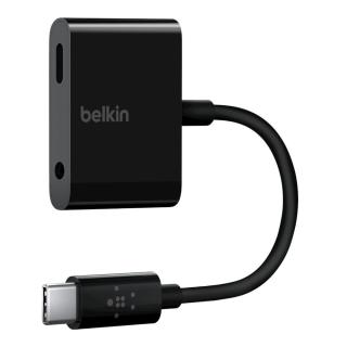 Adapter przejsciówka USB-C do USB-C/3,5mm Audio 13cm czarny