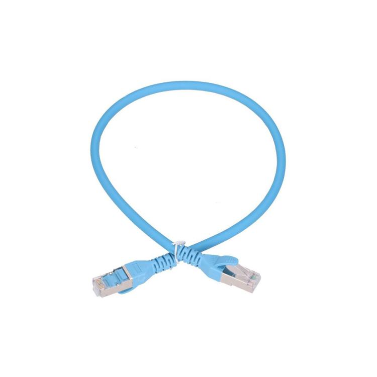 Kabel sieciowy LAN Patchcord CAT.6A S/FTP 0,5m 10G foliowana skręcana para, miedziany