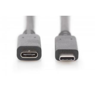 Kabel przedłużający USB 3.1 Gen.2 SuperSpeed+ 10Gbps Typ USB C/USB C M/Ż, PD, czarny 0,7m