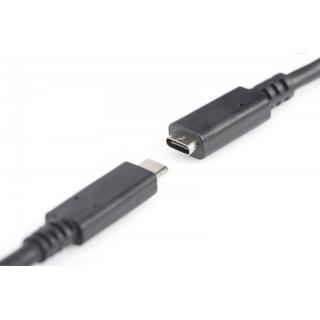 Kabel przedłużający USB 3.1 Gen.2 SuperSpeed+ 10Gbps Typ USB C/USB C M/Ż, PD, czarny 0,7m