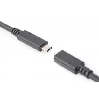 Kabel przedłużający USB 3.1 Gen.2 SuperSpeed+ 10Gbps Typ USB C/USB C M/Ż, PD, czarny 0,7m