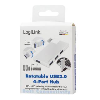 Hub 4xUSB3.0, OTG, srebrny