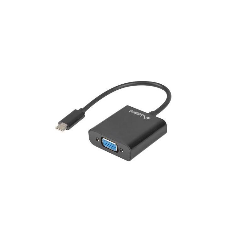 Adapter USB CM - VGA F 15cm czarny