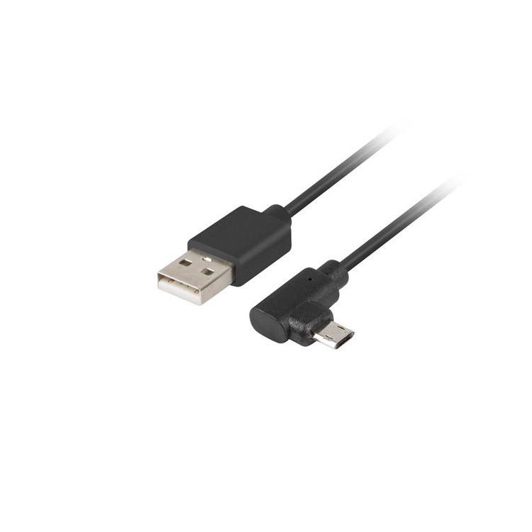 Kabel Micro USB - AM 2.0 1,8m kątowy lewo/prawo Easy-USB czarny