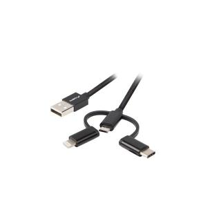 Kabel Premium 3in1 USB AM - micro USB BM + Lightning M +...