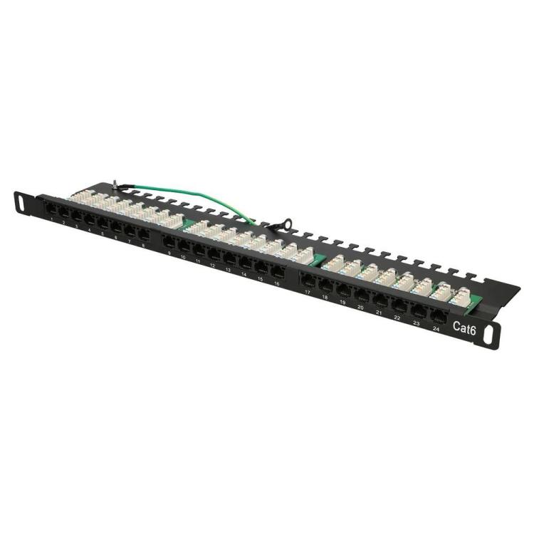 Patchpanel 24 porty 0.5U CAT6 UTP