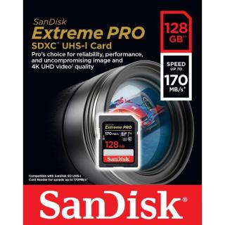 Karta pamięci Extreme Pro SDXC 128GB 170/90 MB/s V30 UHS-I U3