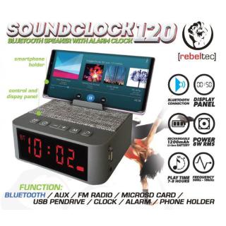 Głośnik przenośny Bluetooth SoundClock 120, srebrny, z...