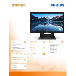 Monitor 222B9T 21.5 LED Touch DVI HDMI DP USB Głośniki