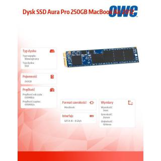 Dysk SSD Aura Pro 250GB MacBook Air 2012