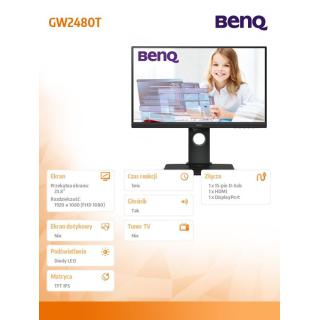 Monitor 24 GW2480T LED 5ms/20mln/IPS/HDMI/CZARNY