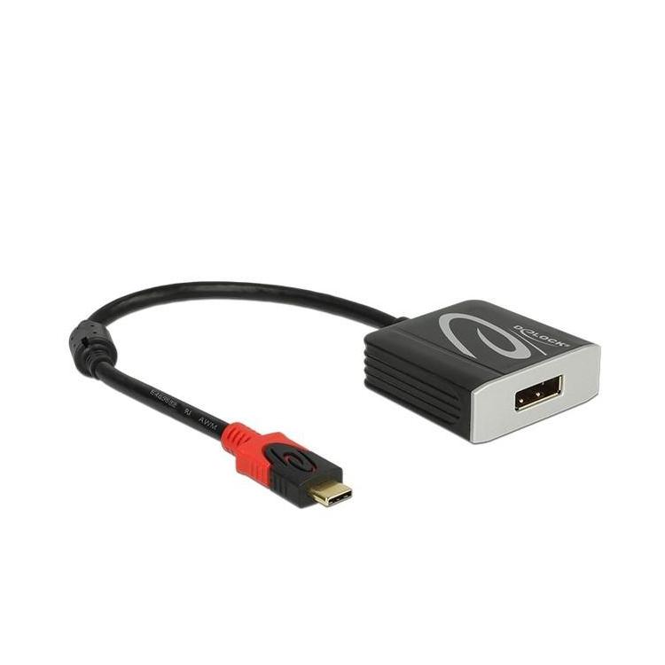 Adapter USB Type-C - DisplayPort M/F (Thunderbolt 3) 4K 60Hz na kablu 20cm czarny