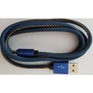 Kabel USB 2.0 Type C premium jeans 1 m