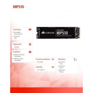 Dysk SSD 1920GB MP510 Series 3480/2700 MB/s PCIe M.2