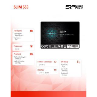 Dysk SSD SLIM S55 960GB 2,5 SATA3 500/450MB/s 7mm