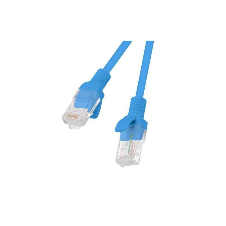 PATCHCORD KAT.5E 0.25M NIEBIESKI FLUKE PASSED LANBERG 10-PACK