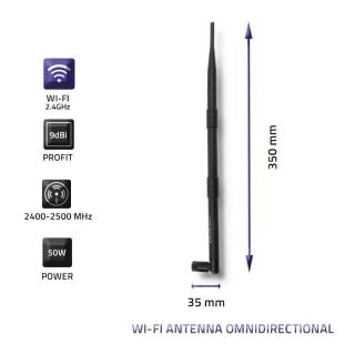 Antena Wi-Fi dookólna | 9dBi | 38cm