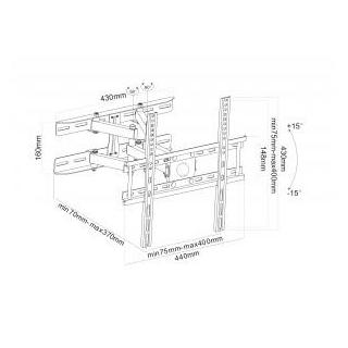 Uchwyt do TV LCD/LED 20-65" 35KG AR-35 regulacja pion i poziom 70-370mm