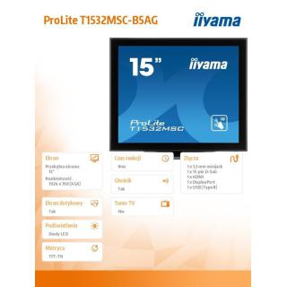 Monitor 15 T1532MSC-B5AG pojemnościowy 10pkt IP54 HDMI DP AG