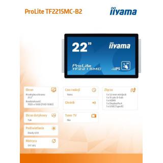 Monitor 22 TF2215MC-B2 pojemnościowy 10pkt pianka IPS DP HDMI