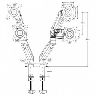 Uchwyt Na 2 Monitory 13-27 8kg MC-861