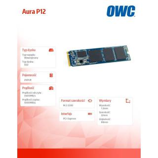 Dysk SSD Aura P12 M.2 NVMe 240GB 3400/3000MBs 600k IOPS