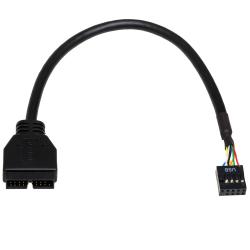 Kabel adapter Akyga AK-CA-28 USB 19pin M - USB 9pin F...