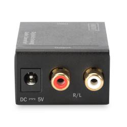 Konwerter sygnału Audio DIGITUS 1xCoax/Toslink do 2xRCA (Stereo)