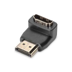 Adapter DIGITUS HDMI 2.0 HighSpeed z Ethernetem Typ HDMI A kątowy/HDMI A M/Ż czarny