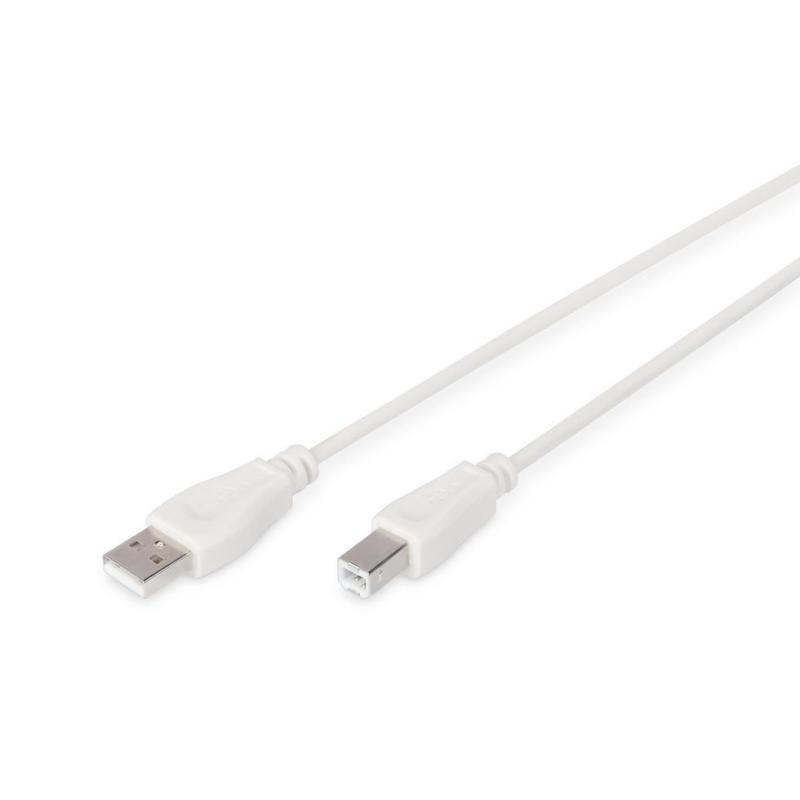 Kabel drukarkowy DIGITUS USB 2.0 A/M - B/M, 1,8m beżowy