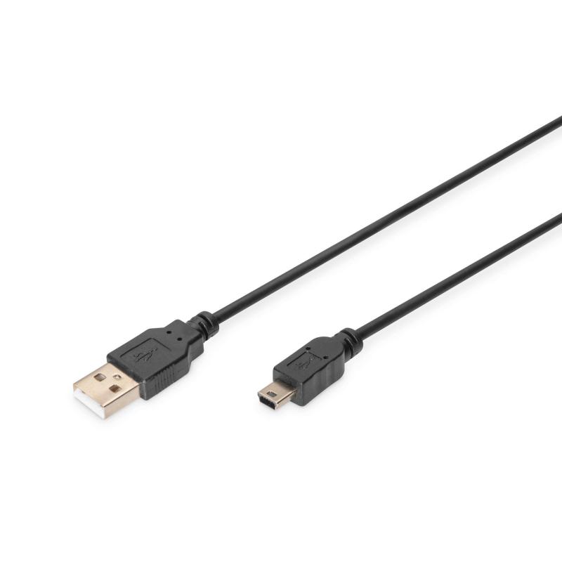 Kabel USB2.0 DIGITUS AK-300130-010-S Canon USB A/miniUSB B 1m