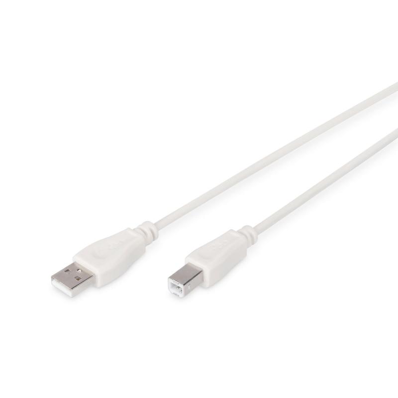 Kabel drukarkowy DIGITUS USB 2.0 A/M - B/M, 3m beżowy