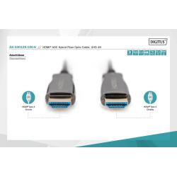 Kabel DIGITUS połączeniowy hybrydowy AOC HDMI 2.0 Premium High Speed Ethernet 4K60Hz UHD HDMI A/HDMI A M/M czarny 10m