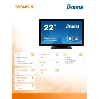 Monitor 22 cale T2234AS-B1 POJ.10PKT.IP65,HDMI,ANDROID 8.1,