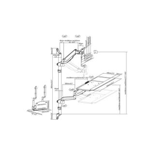 Ramię naścienne pojedyncze, 1xLCD + klawiatura, max. 32 cale