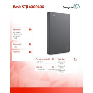 Dysk Basic 4TB 2,5 STJL4000400 szary