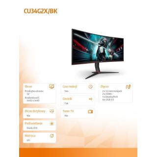 Monitor CU34G2X/BK 34 cale VA 144Hz 1ms HDMIx2 DP...