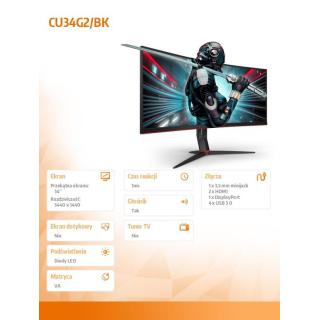 Monitor CU34G2/BK 34 cale VA 100Hz 1ms HDMIx2 DP...