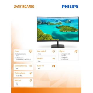 Monitor 241E1SCA 23.6 cali VA Curved HDMI Głośniki