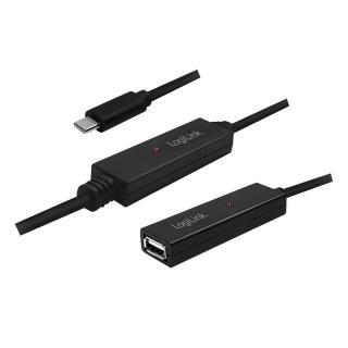 Aktywny repeater USB 2.0 A żeński do USB-C męski dł. 15m