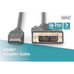 Kabel adapter DIGITUS HDMI Highspeed 1.3 Typ A / DVI-D(18+1), M/M 10m Black