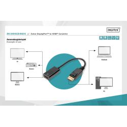 Kabel adapter DIGITUS DisplayPort z zatrzaskiem 4K 60Hz...