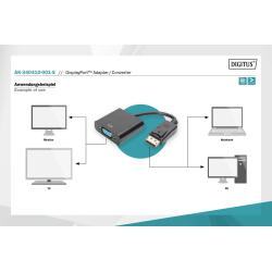 Kabel adapter DIGITUS DisplayPort z zatrzaskiem 1080p...