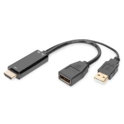 Kabel adapter DIGITUS HDMI 4K 30Hz na DisplayPort i USB...