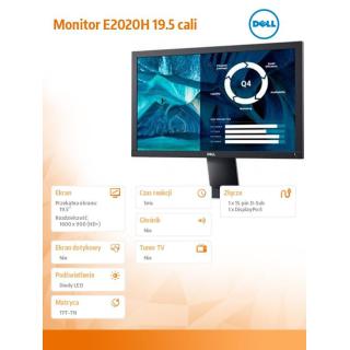 Monitor E2020H 19.5 cali LED TN (1600x900) /16:9/VGA/DP...